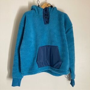 Amazon Essentials Teal Sherpa Hoodie New With Tags